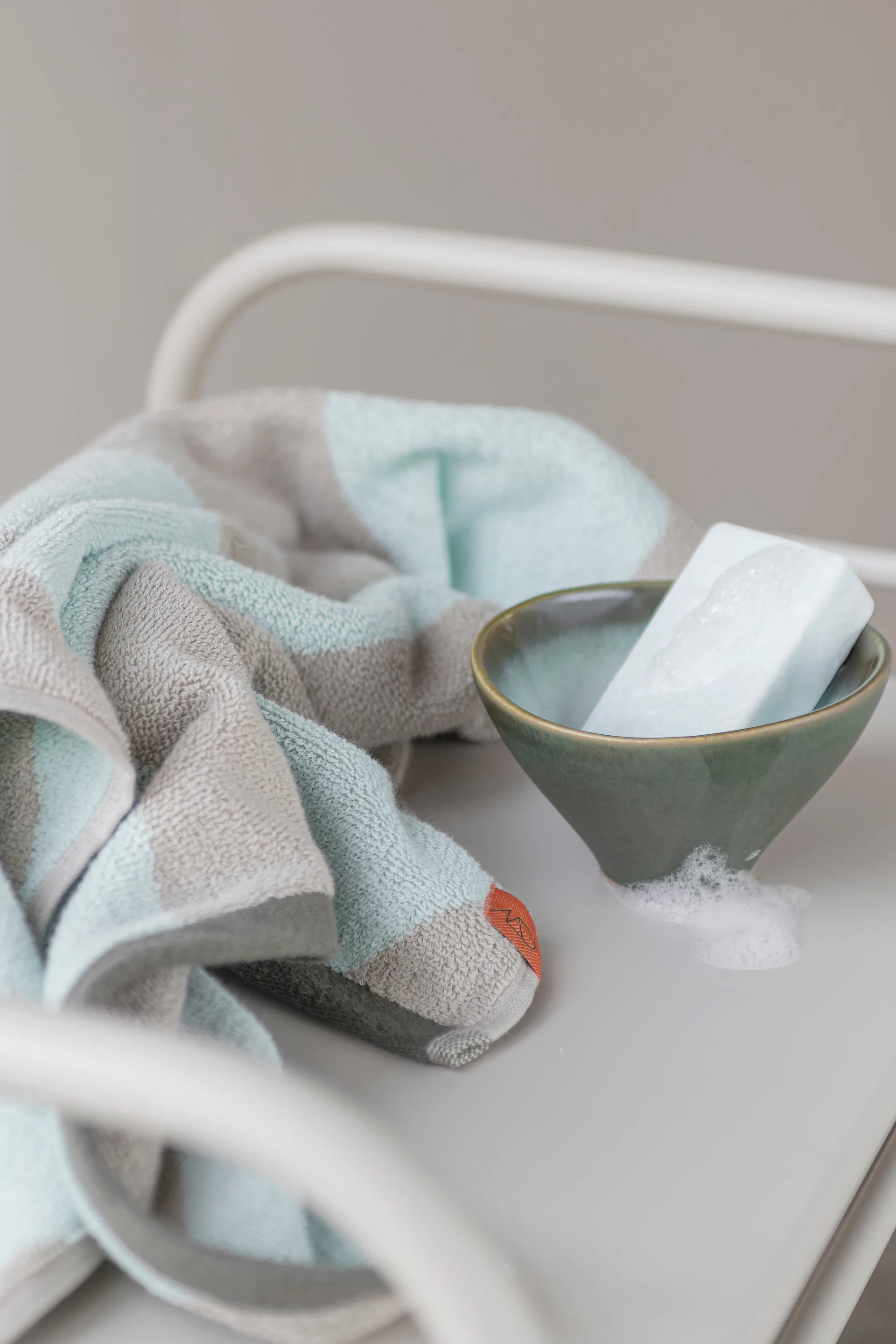 Toalla Diagonal 40x55 cm 2-pack, Mint Mette Ditmer