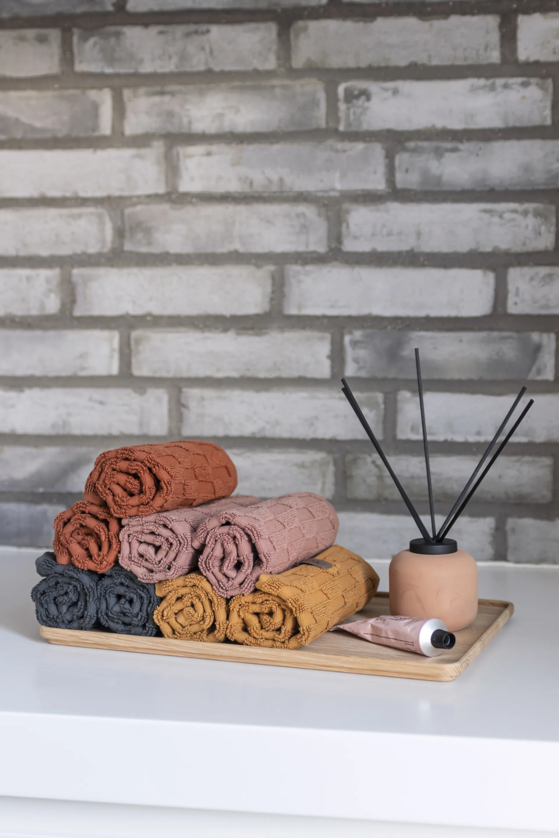 Toalla Geo 30x30 cm, 3 unidades, Blush Mette Ditmer