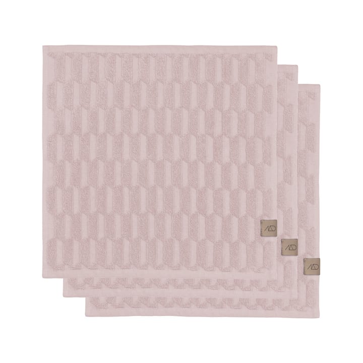 Toalla Geo 30x30 cm, 3 unidades - Powder rose - Mette Ditmer