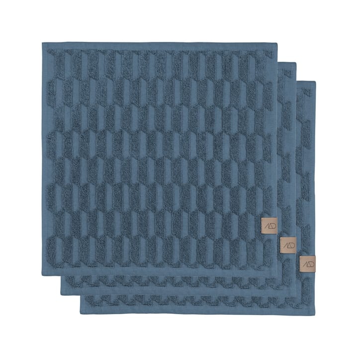Toalla Geo 30x30 cm, 3 unidades - Slate blue - Mette Ditmer