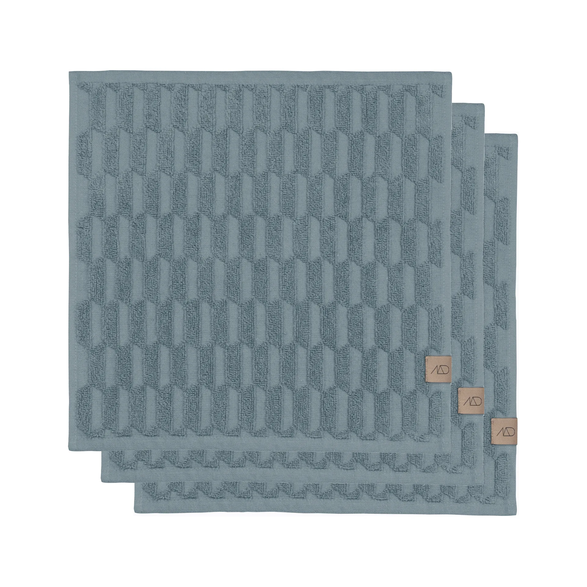 Toalla Geo 30x30 cm, 3 unidades, Stone blue Mette Ditmer
