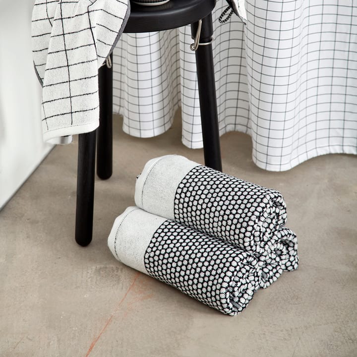 Toalla Grid 50x100 cm, negro-off white Mette Ditmer