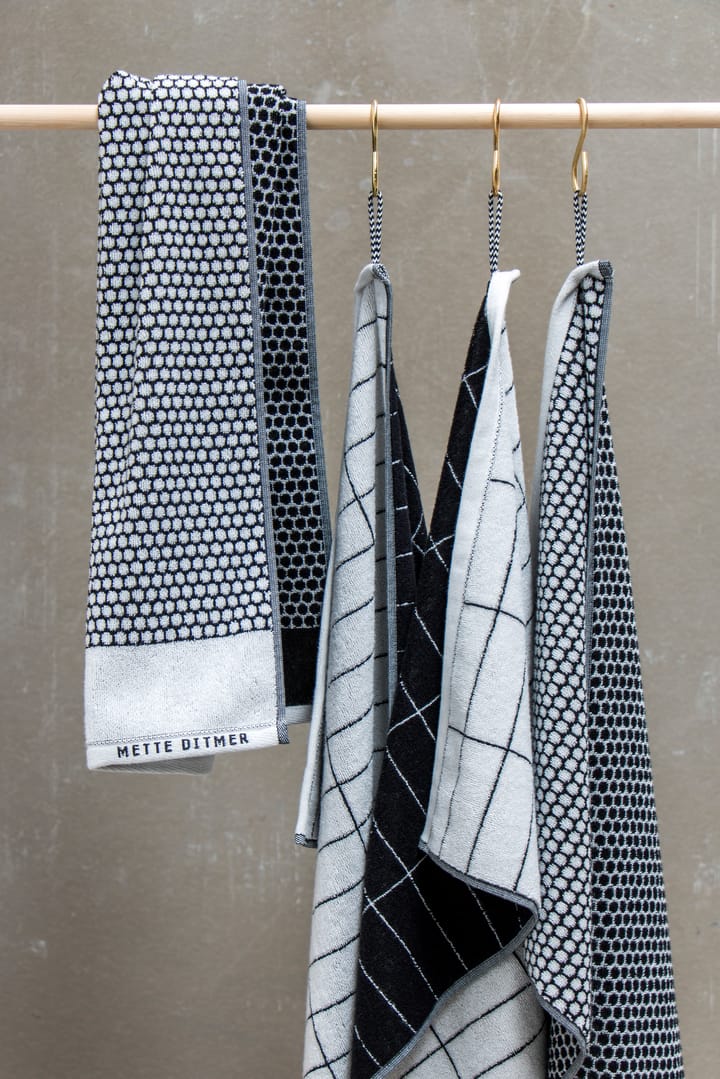 Toalla para invitados Grid 38x60 cm, 2 unidades, Negro-off white Mette Ditmer