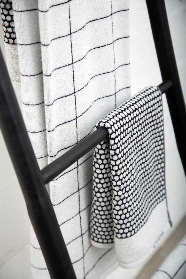 Toalla para invitados Grid 38x60 cm, 2 unidades, Negro-off white Mette Ditmer