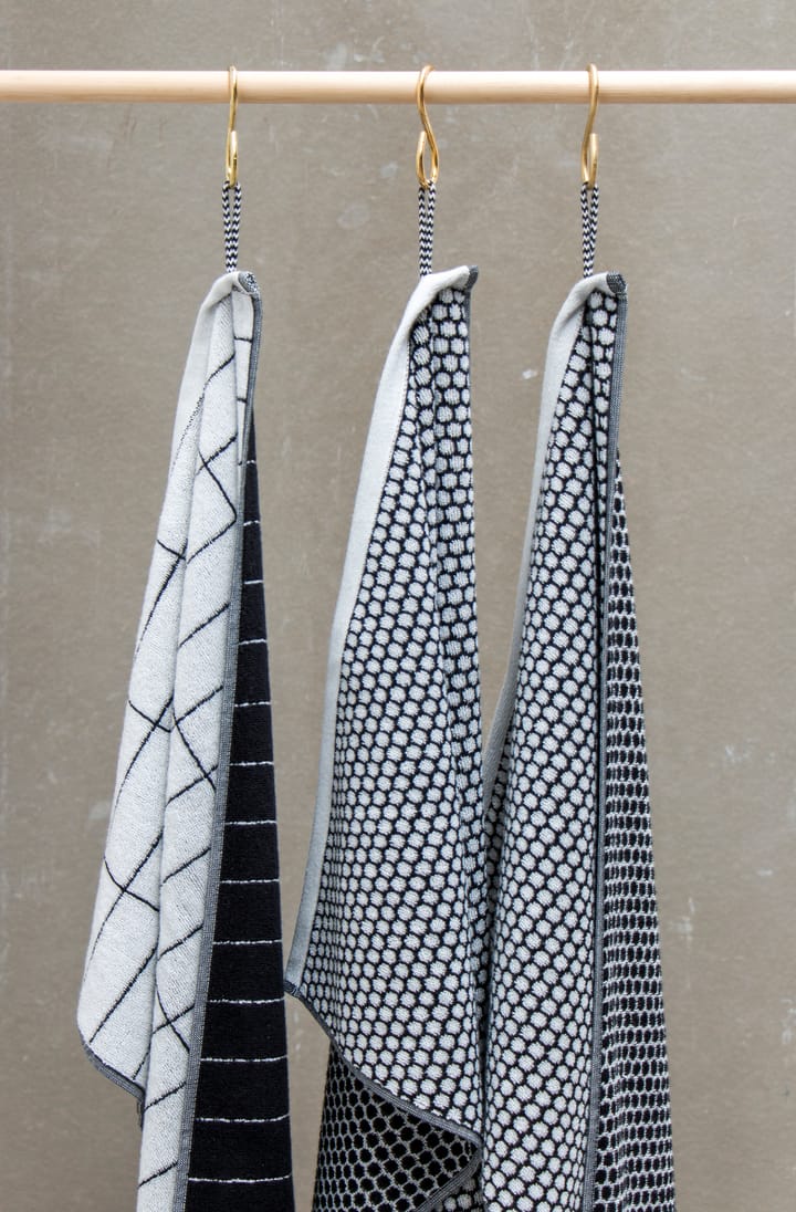 Toalla para invitados Grid 38x60 cm, 2 unidades, Negro-off white Mette Ditmer