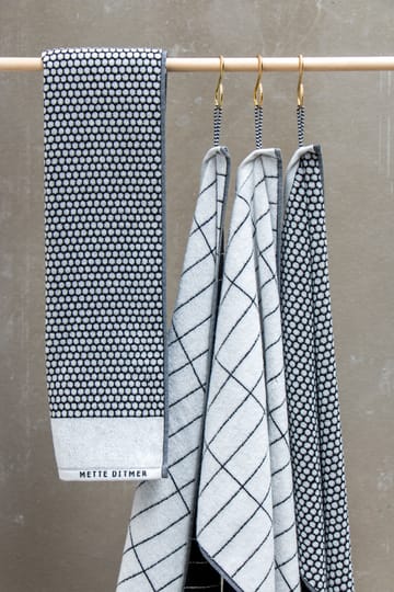 Toalla para invitados Tile Stone 38x60 cm, 2 unidades - Black-Off-white - Mette Ditmer