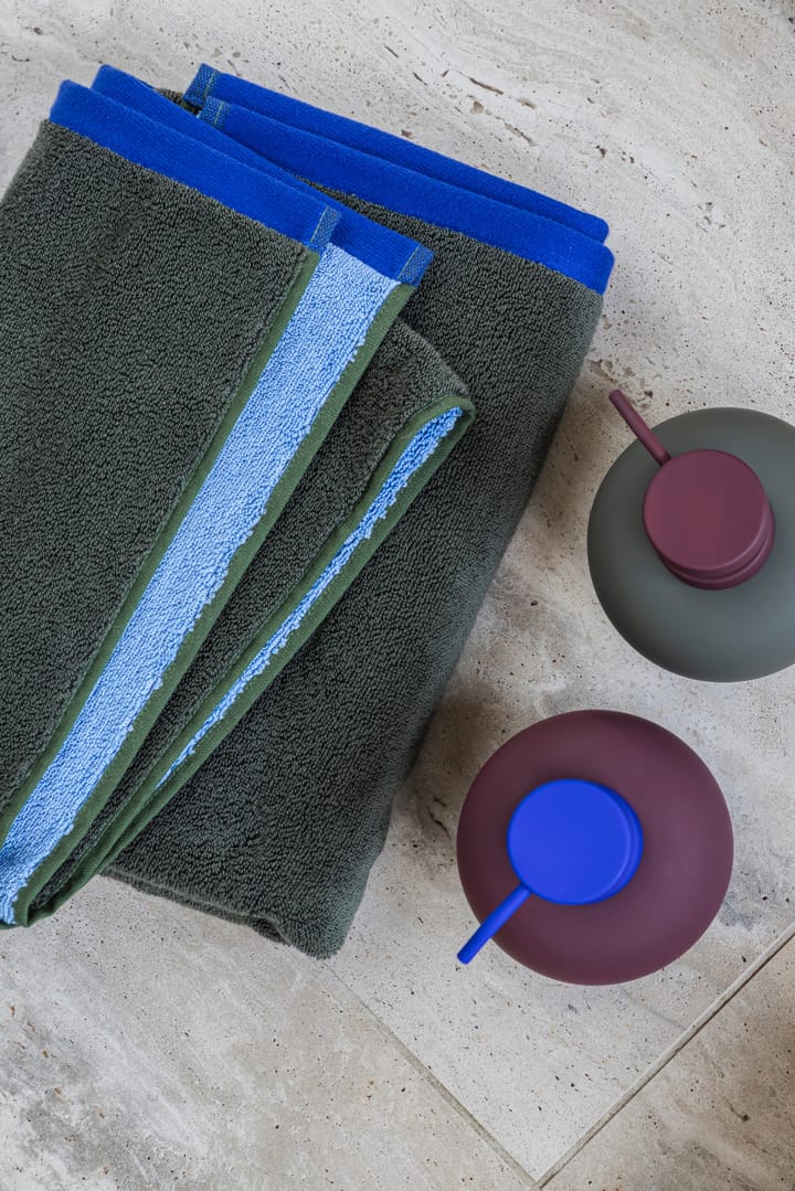 Toalla Soft 70x133 cm, Dark olive-light blue Mette Ditmer
