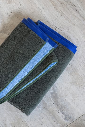 Toalla Soft 70x133 cm - Dark olive-light blue - Mette Ditmer