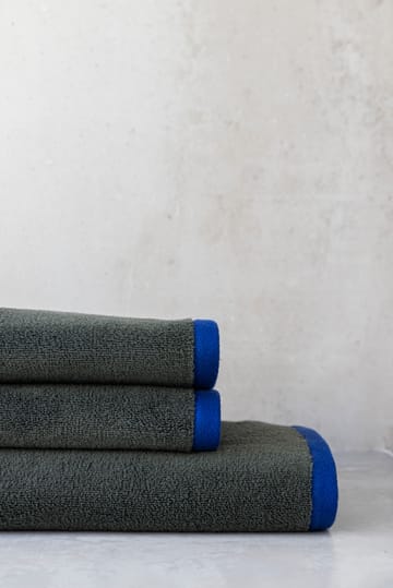 Toalla Soft 70x133 cm - Dark olive-light blue - Mette Ditmer