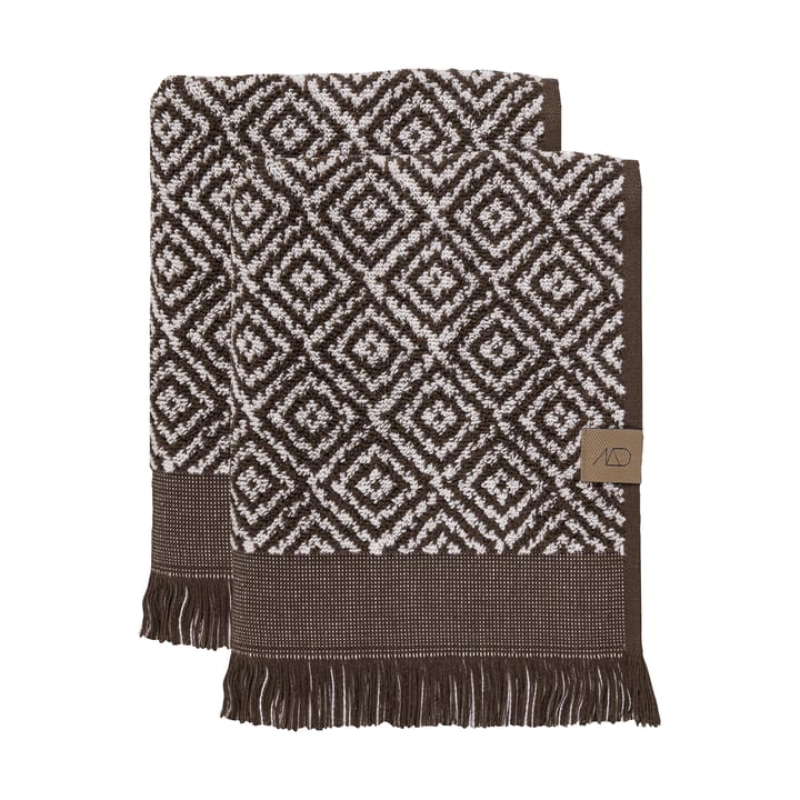 Toallas de invitados Morocco 35x55 cm, 2-pack - Chocolate-off-white - Mette Ditmer