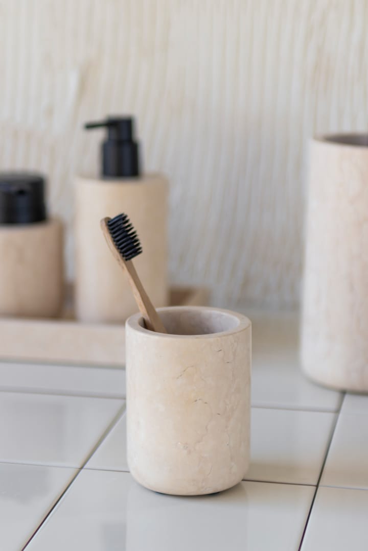 Vaso portacepillos Marble 10 cm, Sand Mette Ditmer