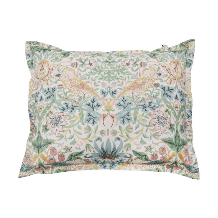 Funda de almohada Morris & Co. Strawberry Thief - Verde, 50x60 cm - Mille Notti
