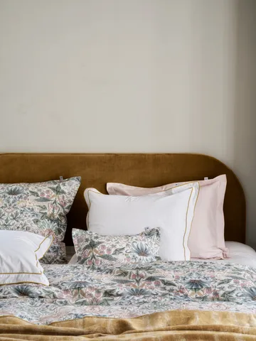 Funda de almohada Morris & Co. Strawberry Thief - Verde, 50x90 cm - Mille Notti