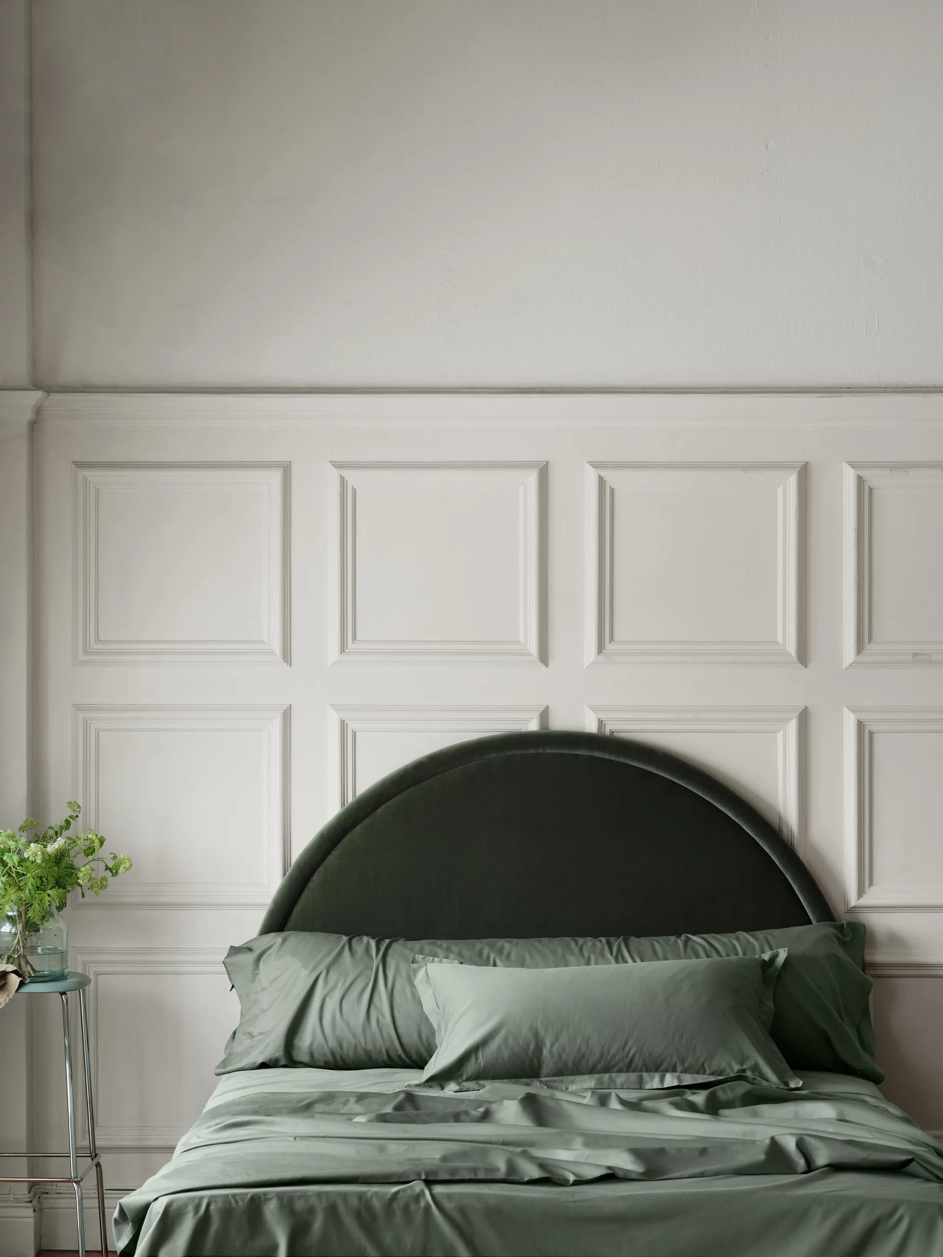 Funda de almohada Satina plain, Verde, 50x60 cm Mille Notti