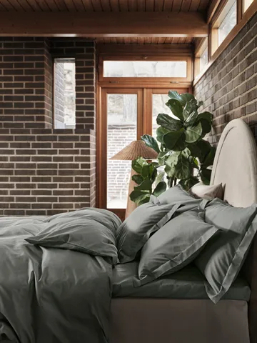 Funda de almohada Satina plain - Verde, 50x90 cm - Mille Notti