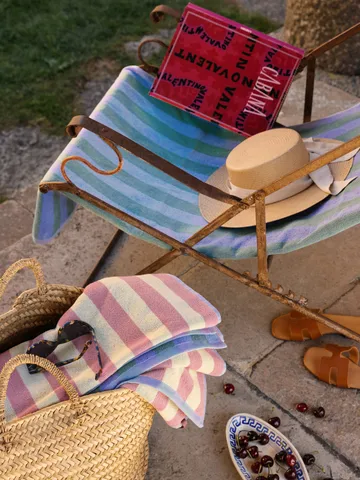 Toalla de playa Positano 100x180 cm - Azul claro - Mille Notti