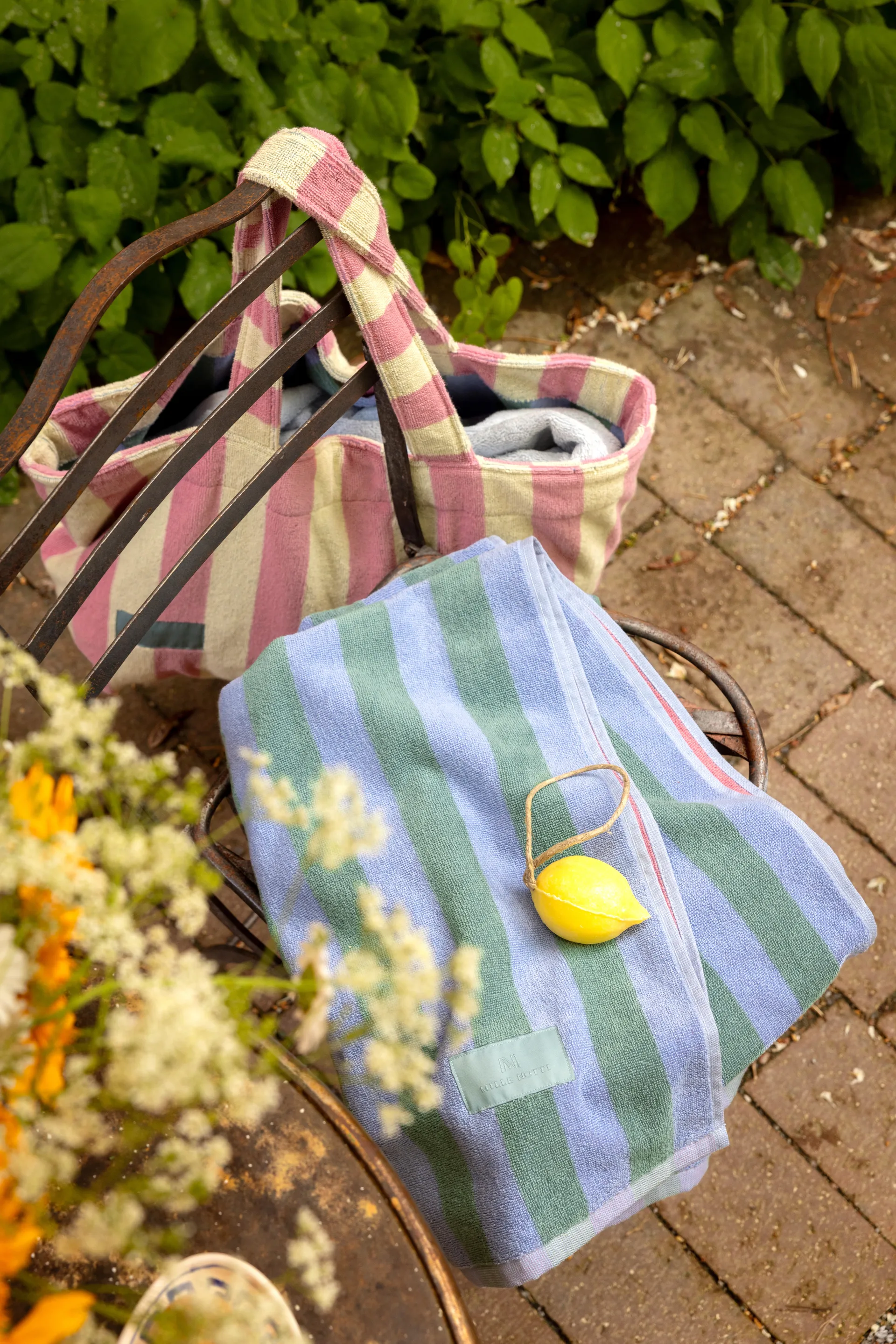 Toalla de playa Positano 100x180 cm, Azul claro Mille Notti