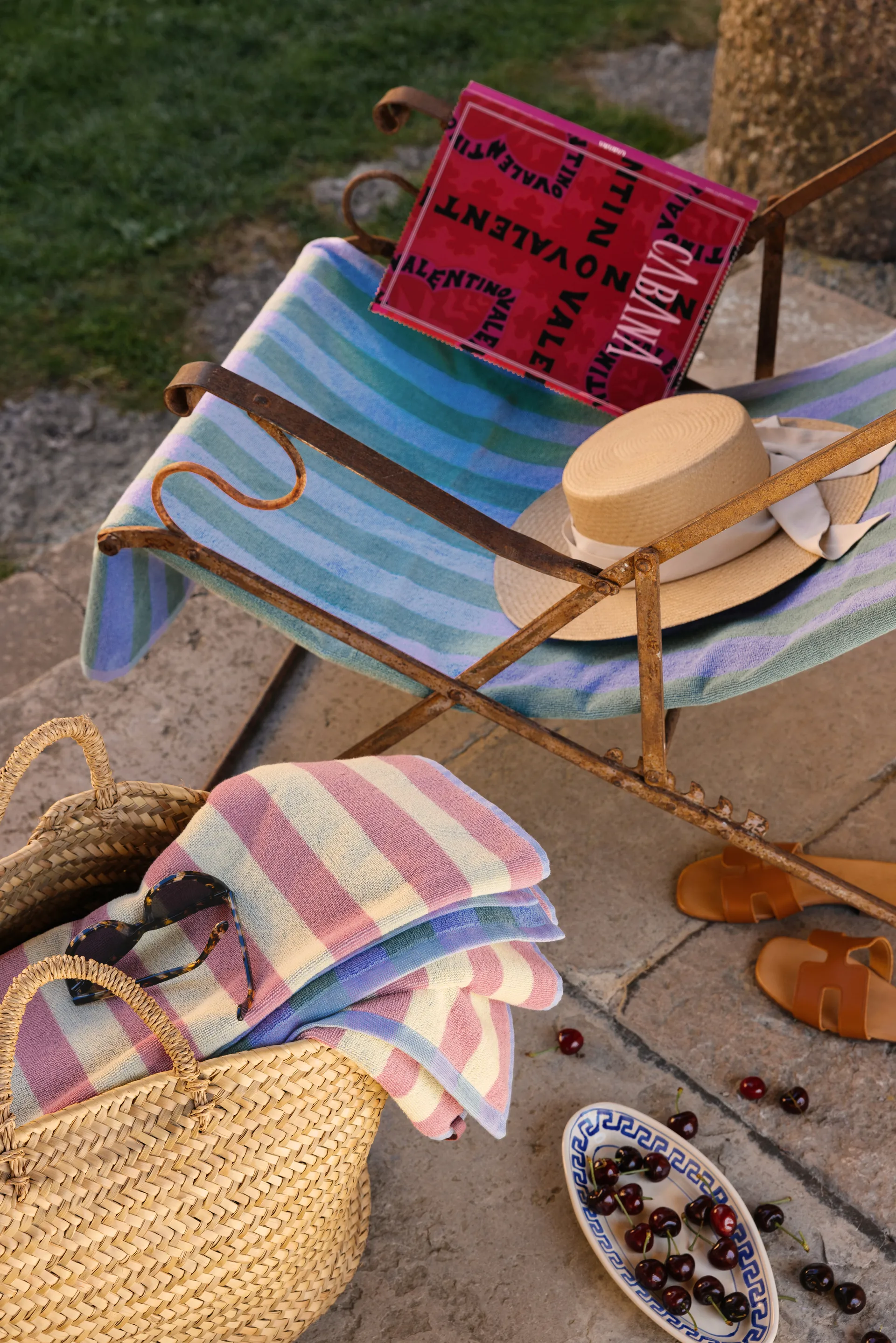 Toalla de playa Positano 100x180 cm, Azul claro Mille Notti