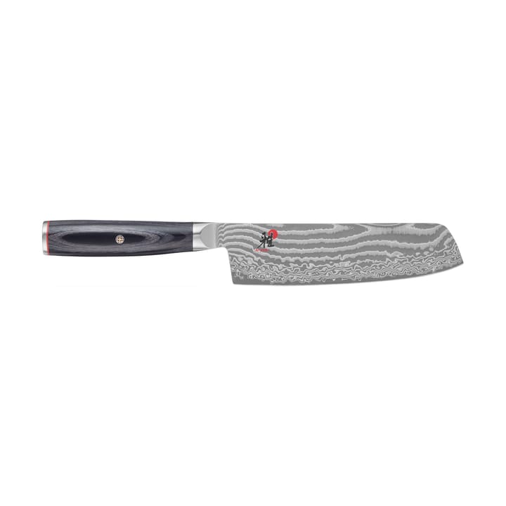Cuchillo de frutas rectangular Raw 5000FCD nakiri, 17 cm - Damasco-negro - Miyabi