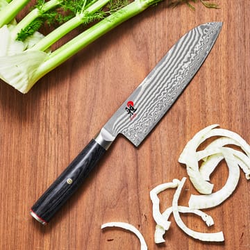 Cuchillo santoku Raw 5000FCD, 18 cm - Damasco-negro - Miyabi