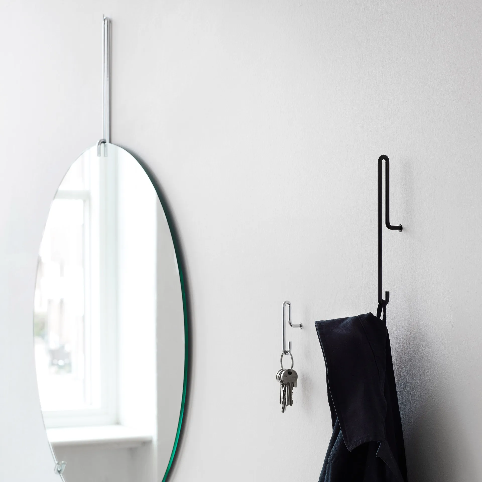 2 Ganchos de pared Moebe small, Cromo MOEBE