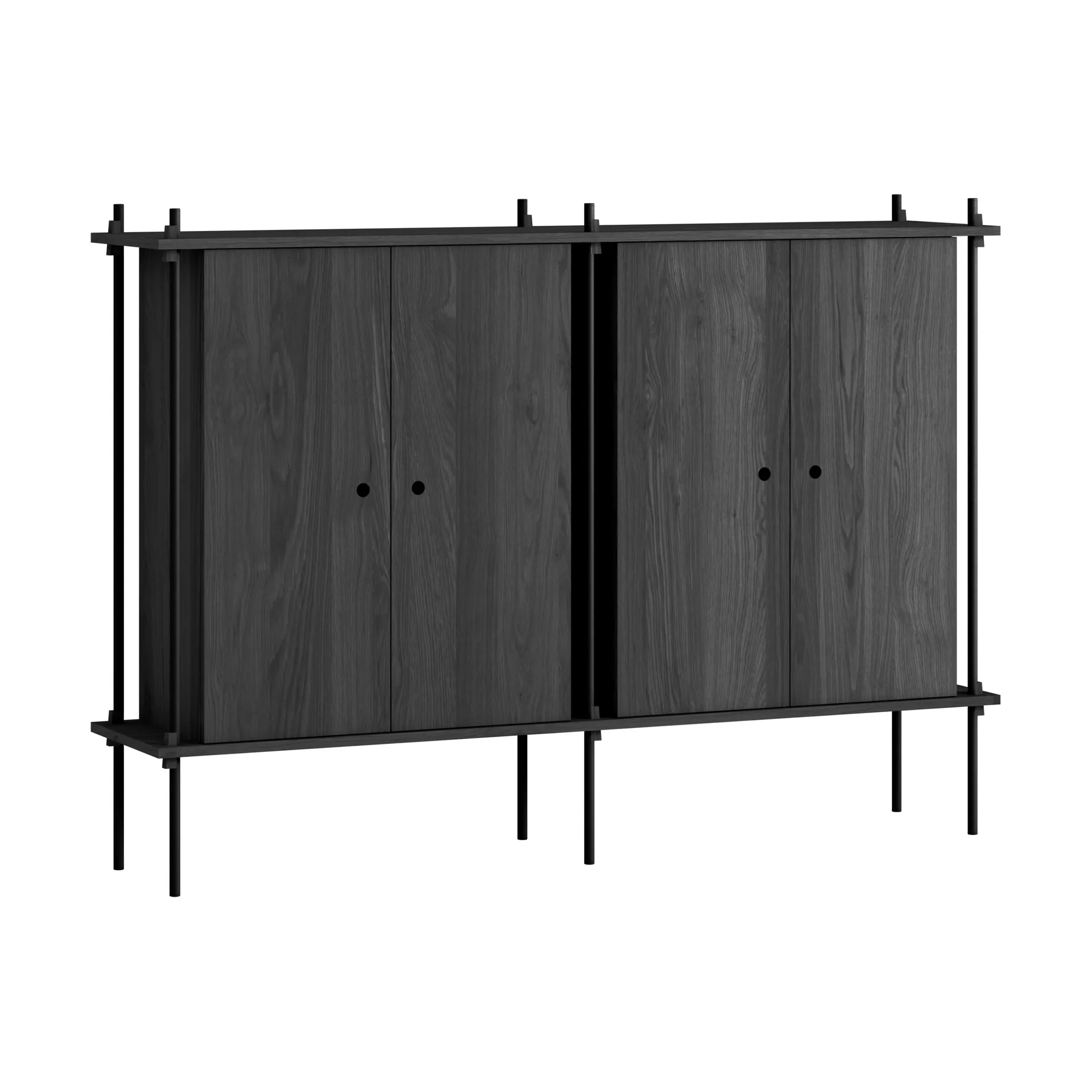 Armario Shelving System Cabinet, Black, 163×115×35 cm, S.115.2.E MOEBE