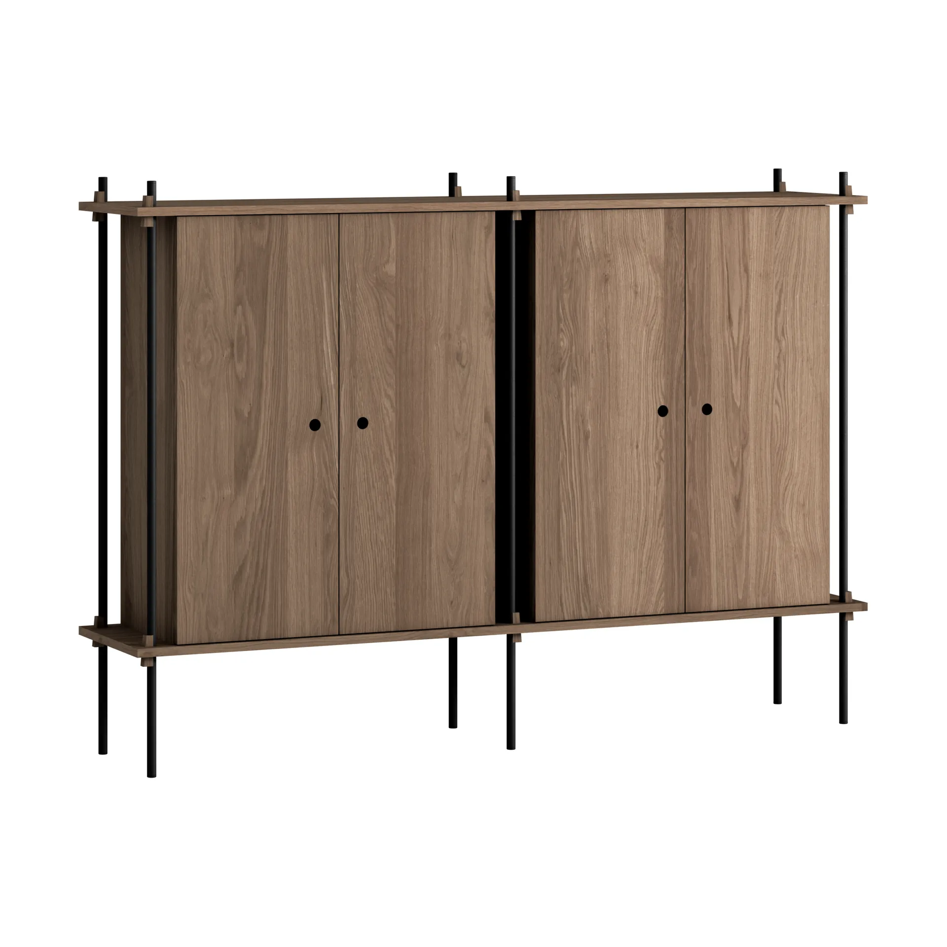 Armario Shelving System Cabinet, Roble ahumado-black, 163×115×35 cm, S.115.2.E MOEBE