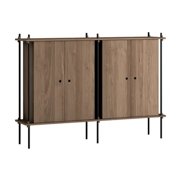 Armario Shelving System Cabinet - Roble ahumado-black, 163×115×35 cm, S.115.2.E - MOEBE