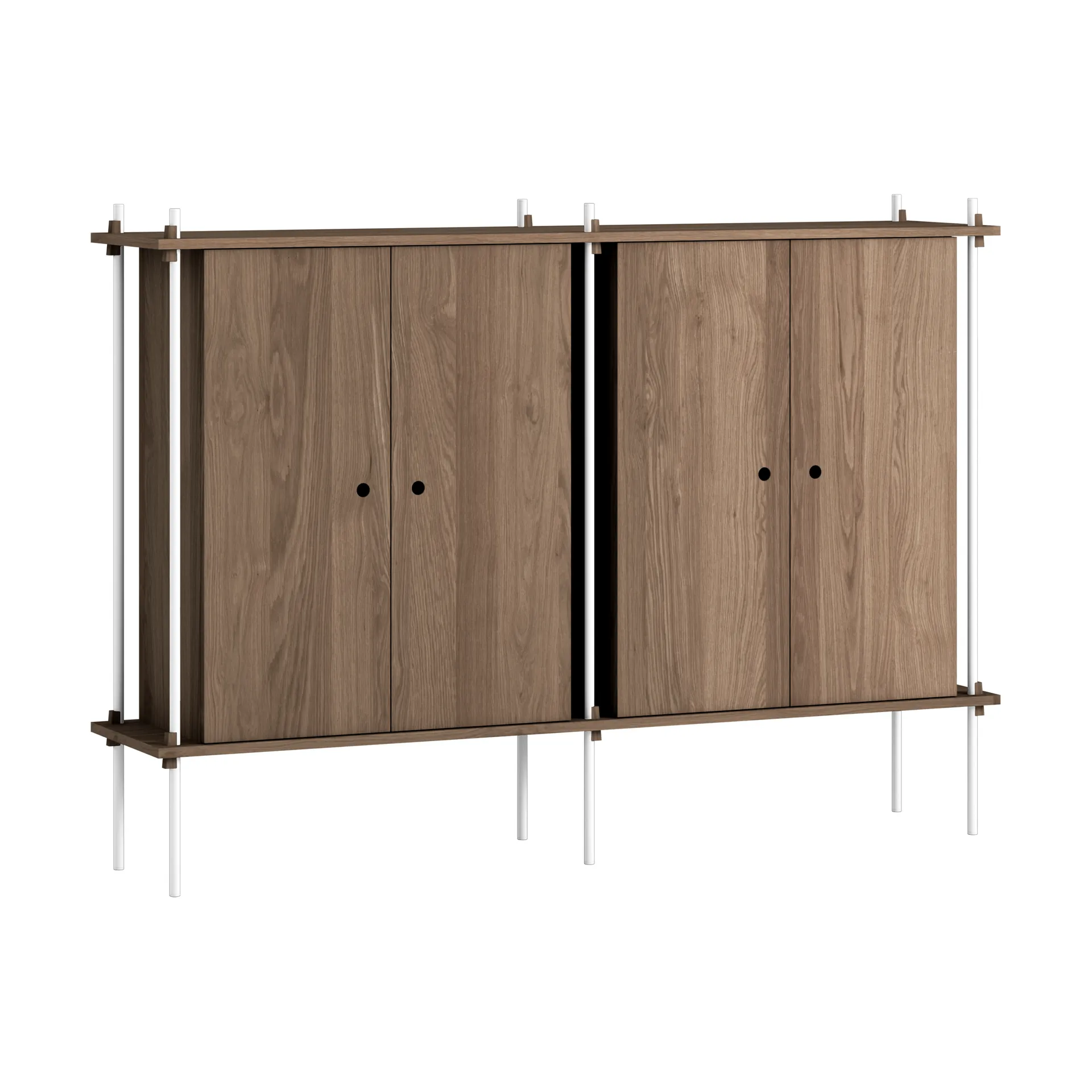 Armario Shelving System Cabinet, Roble ahumado-white, 163×115×35 cm S.115.2.E MOEBE