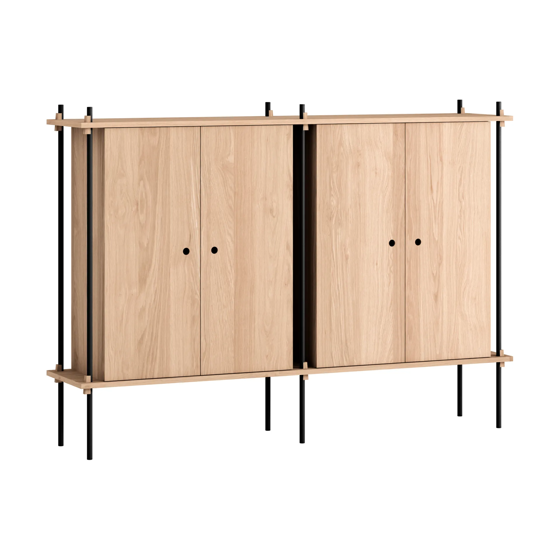 Armario Shelving System Cabinet, Roble-black, 163×115×35 cm, S.115.2.E MOEBE