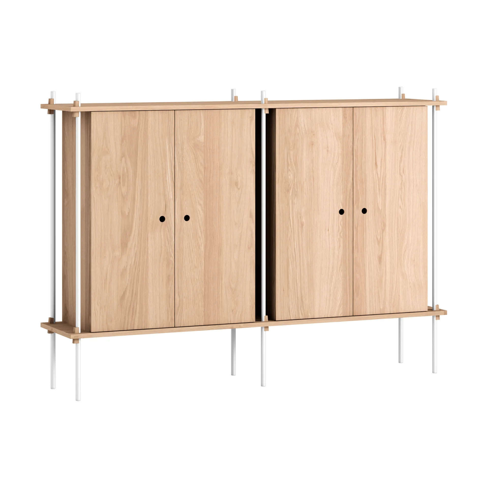 Armario Shelving System Cabinet, Roble-white, 163x115x35 cm, S.115.2.E MOEBE