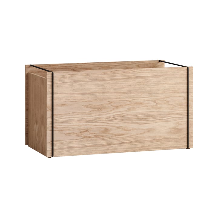 Caja de almacenaje de roble 33x60 cm - Wood, black - MOEBE
