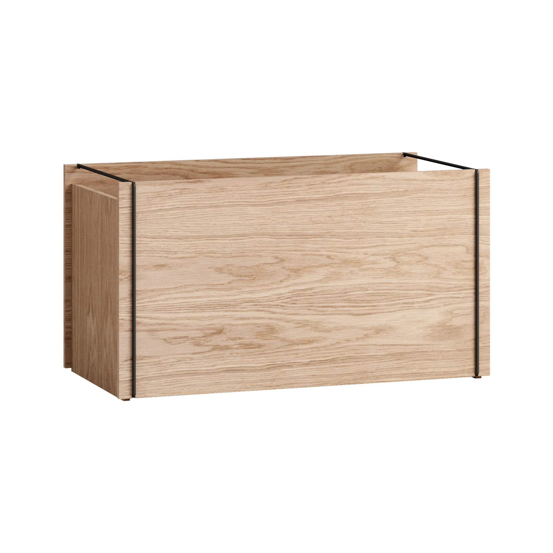 Caja de almacenaje de roble 33x60 cm, Wood, black MOEBE