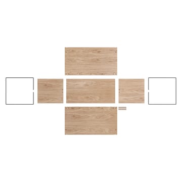 Caja de almacenaje de roble 33x60 cm - Wood, black - MOEBE