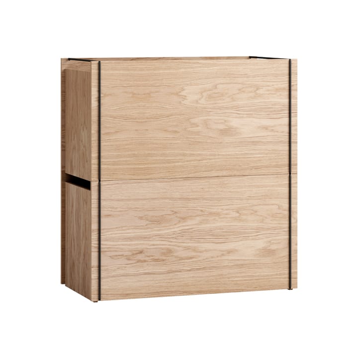 Caja de almacenaje de roble 33x60 cm, Wood, black MOEBE
