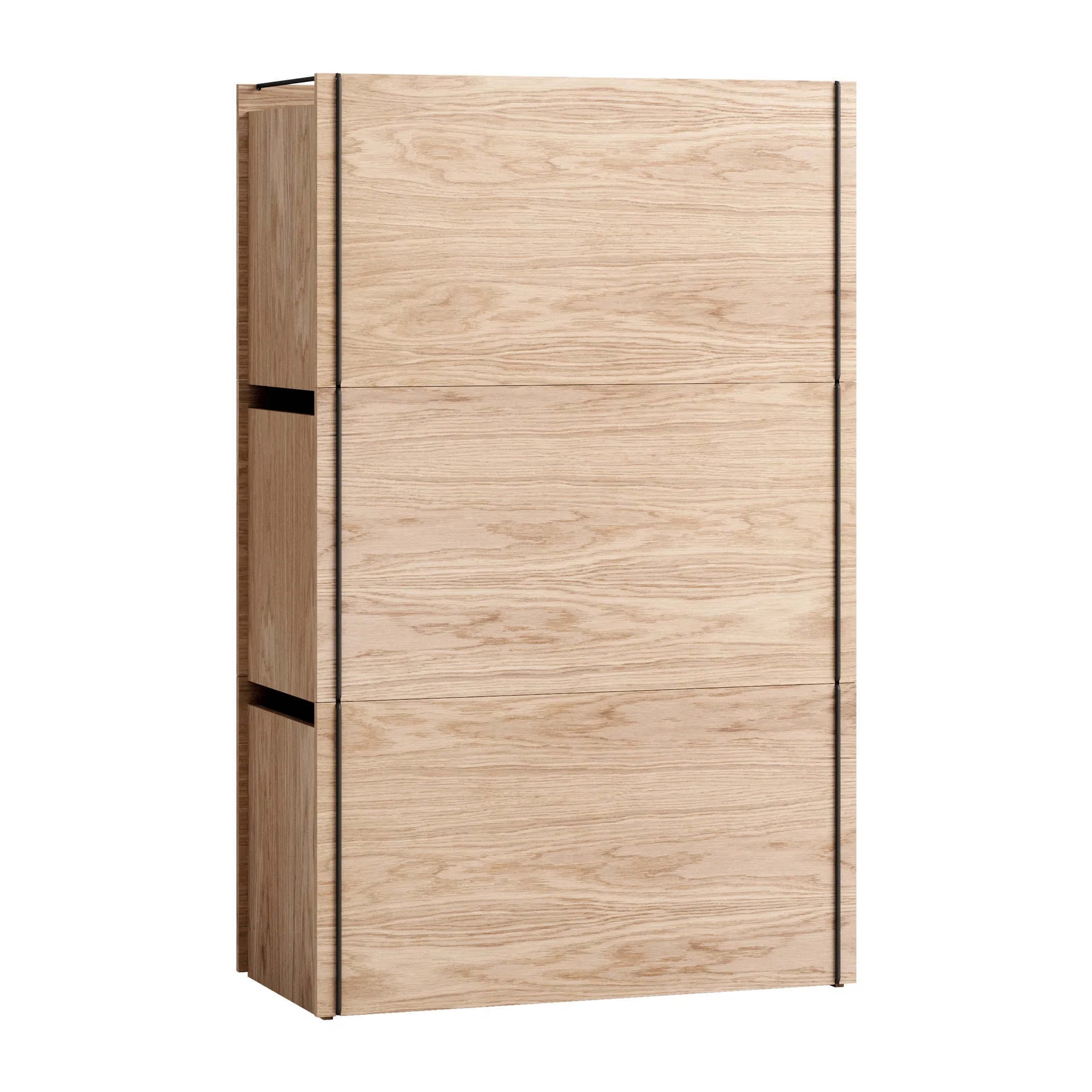 Caja de almacenaje de roble 33x60 cm, Wood, black MOEBE