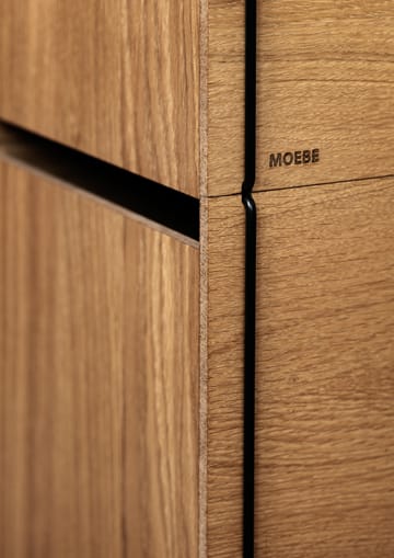Caja de almacenaje de roble 33x60 cm - Wood, black - MOEBE