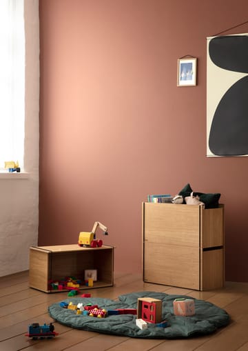Caja de almacenaje de roble 33x60 cm - Wood, black - MOEBE