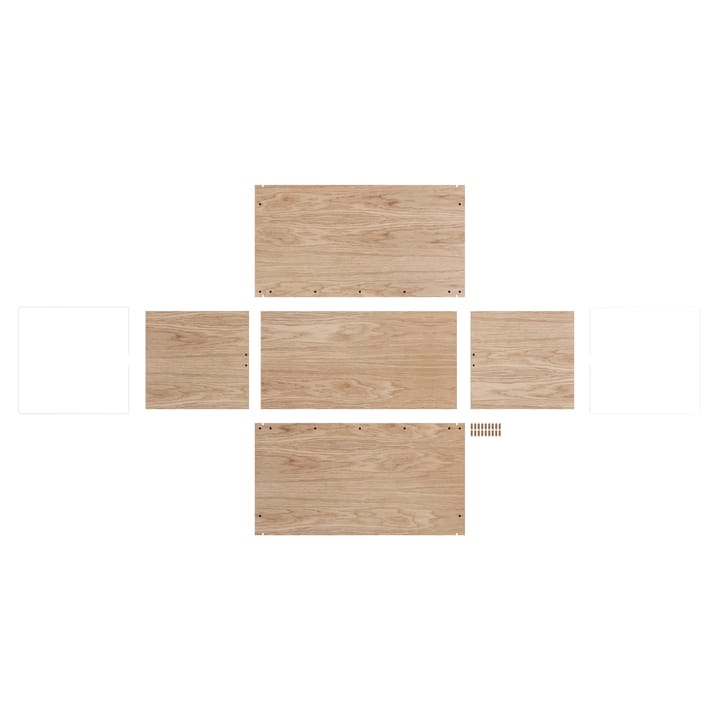 Caja de almacenaje de roble 33x60 cm, Wood, white MOEBE