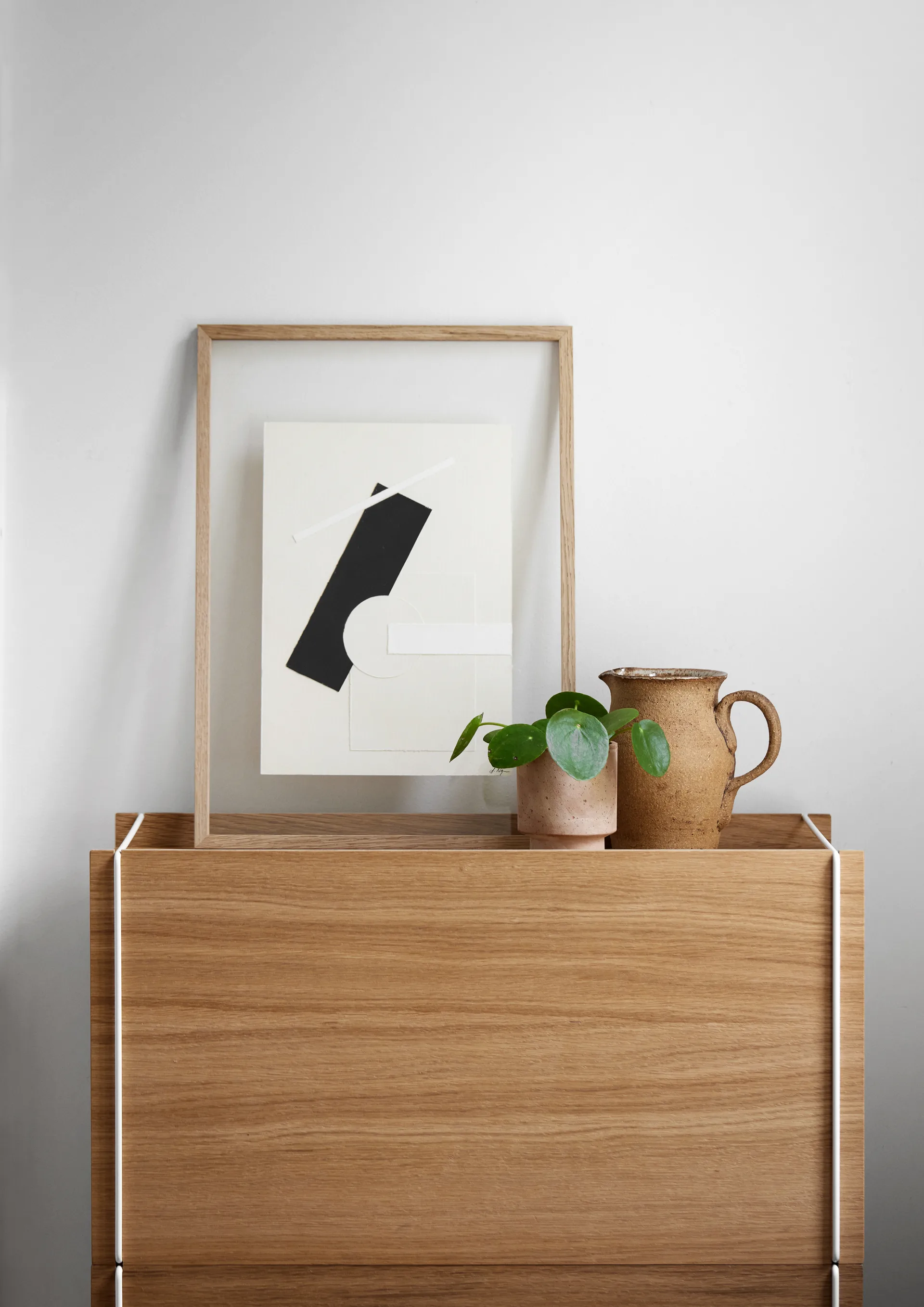 Caja de almacenaje de roble 33x60 cm, Wood, white MOEBE