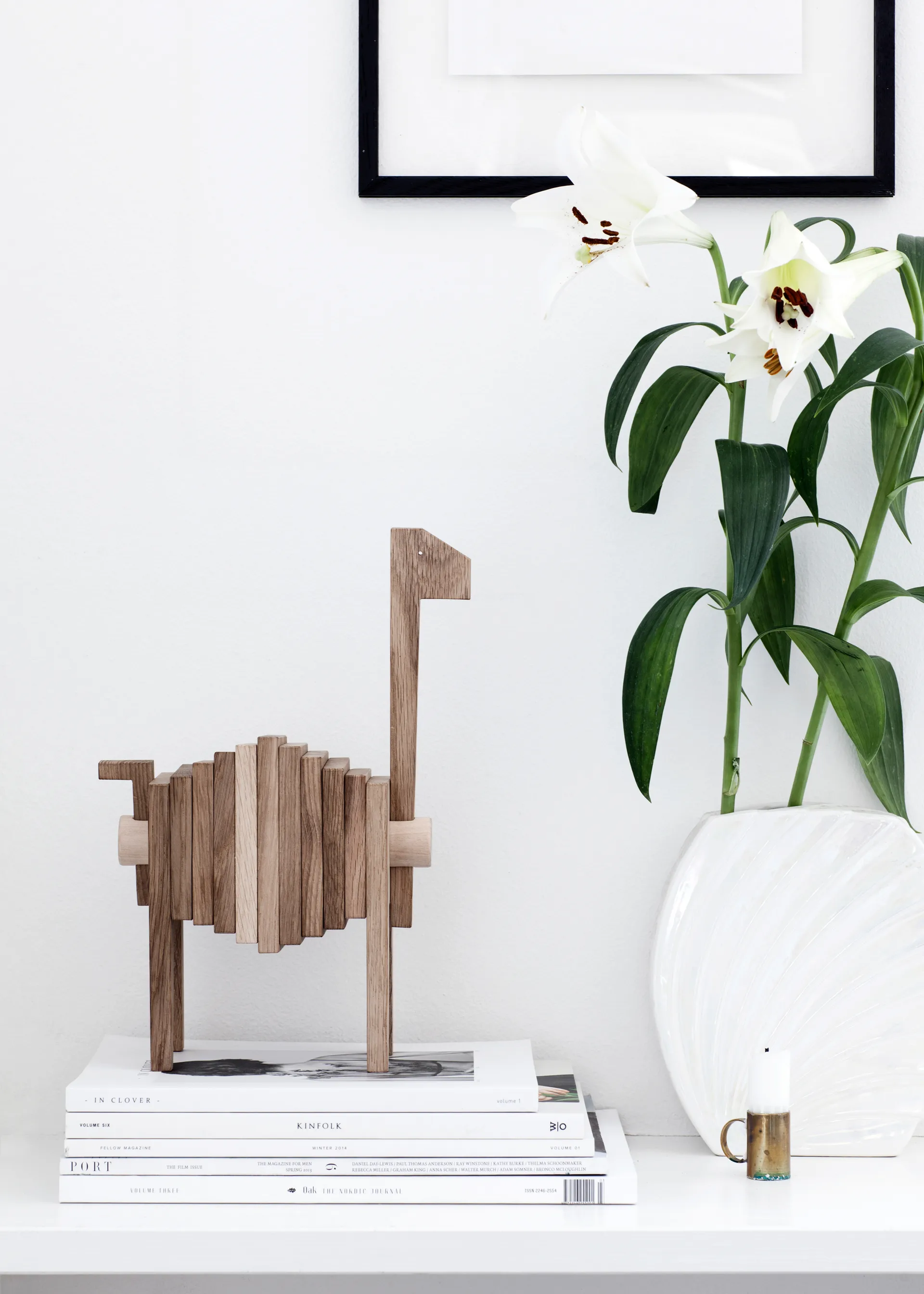 Escultura de roble Polygrif 21x32 cm, Wood, black MOEBE