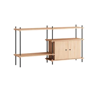 Estantería con armario Shelving System - Roble-black, 163×85×35 cm, S.85.2.C - MOEBE