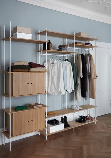 Estantería con armario Shelving System - Roble-warm grey, 163×85×35 cm, S.85.2.C - MOEBE
