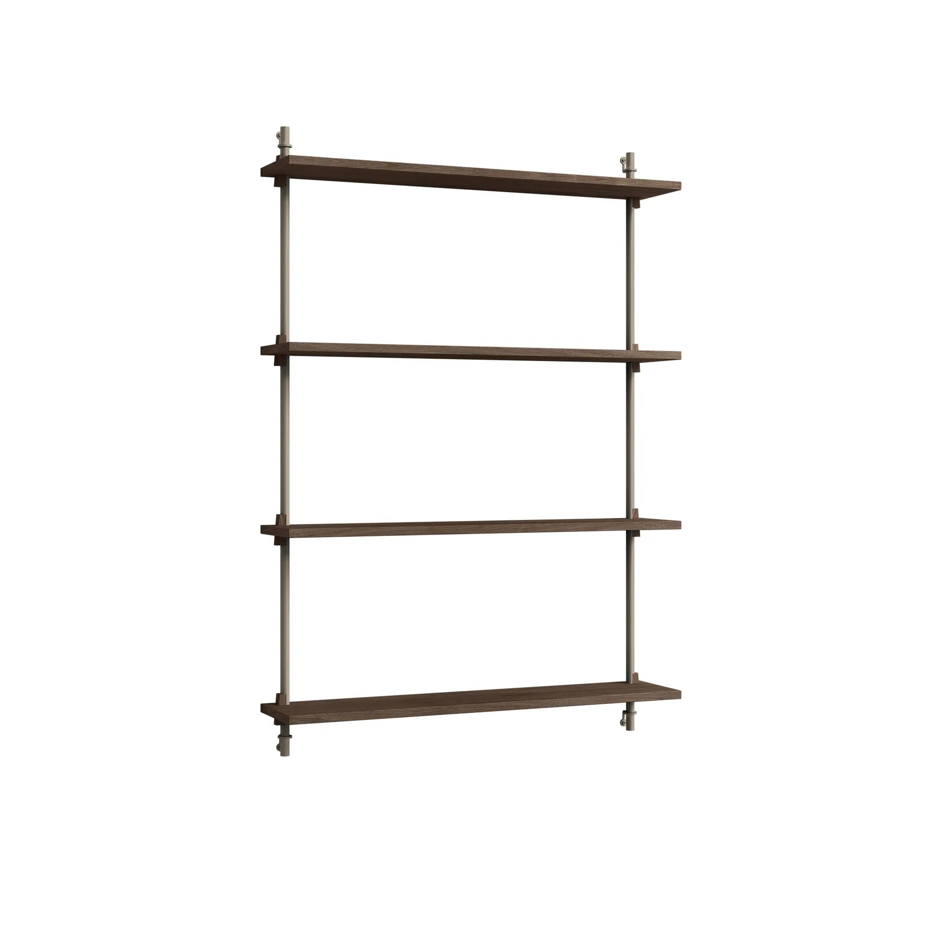 Estantería de pared Wall Shelving, Roble ahumado-warm grey, 92×115×17,5 cm, WS.115.1 MOEBE
