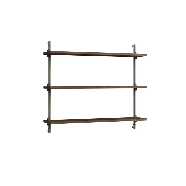 Estantería de pared Wall Shelving - Roble ahumado-warm grey, 92×65×17,5 cm, WS.65.1 - MOEBE