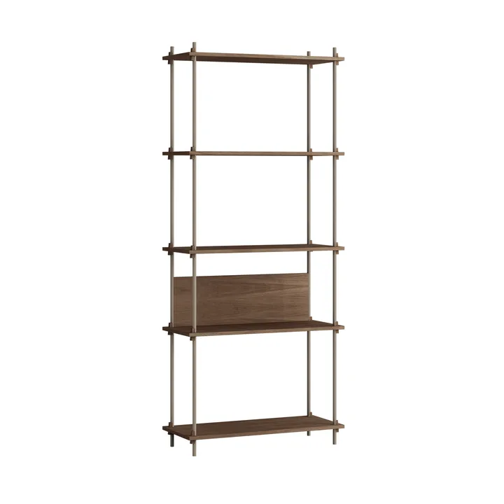 Estantería Shelving System Classic - Roble ahumado-warm grey, 86×200×35 cm, S.200.1.A - MOEBE