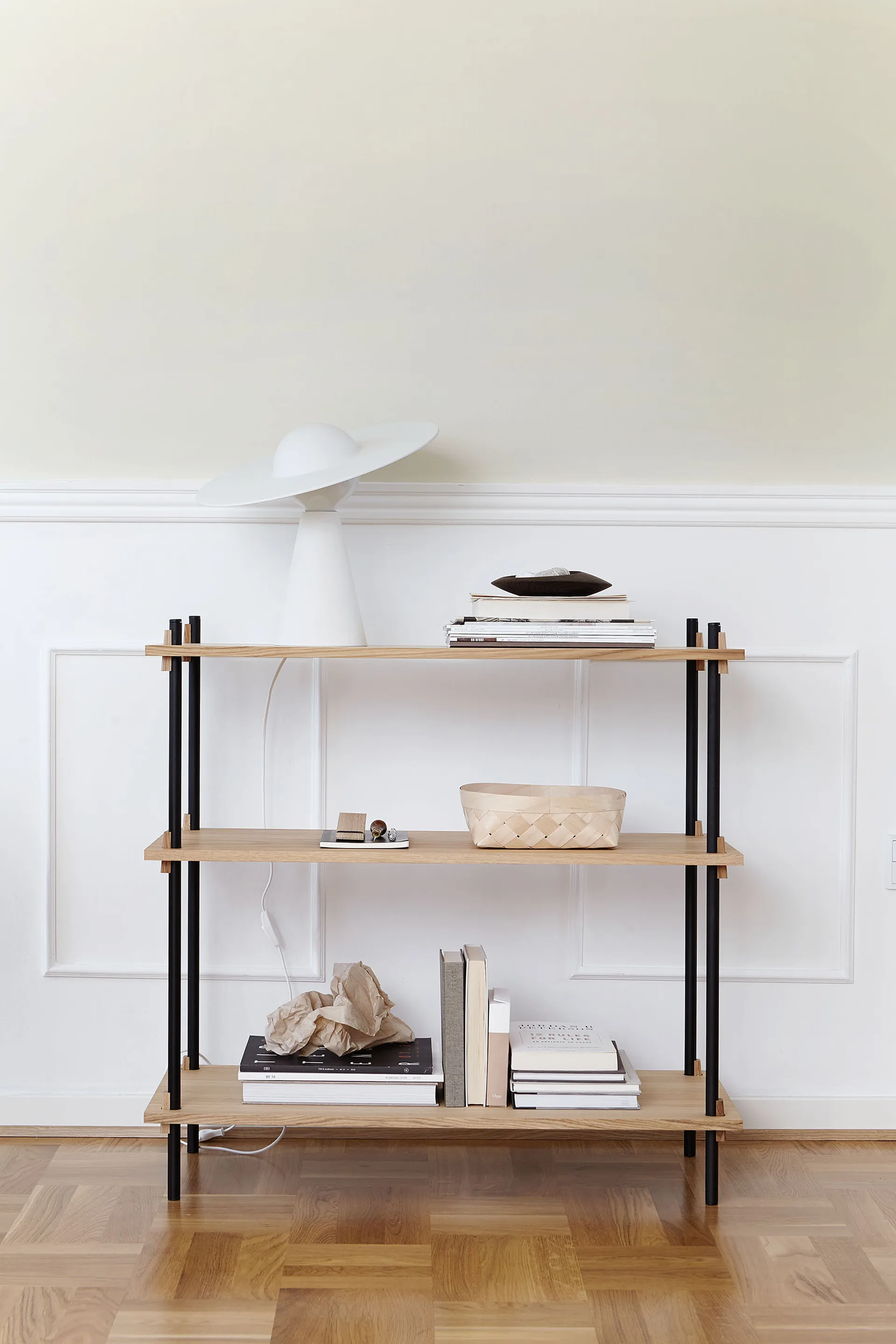 Estantería Shelving System Classic, Roble ahumado-warm grey, 86×85×35 cm, S.85.1.A MOEBE