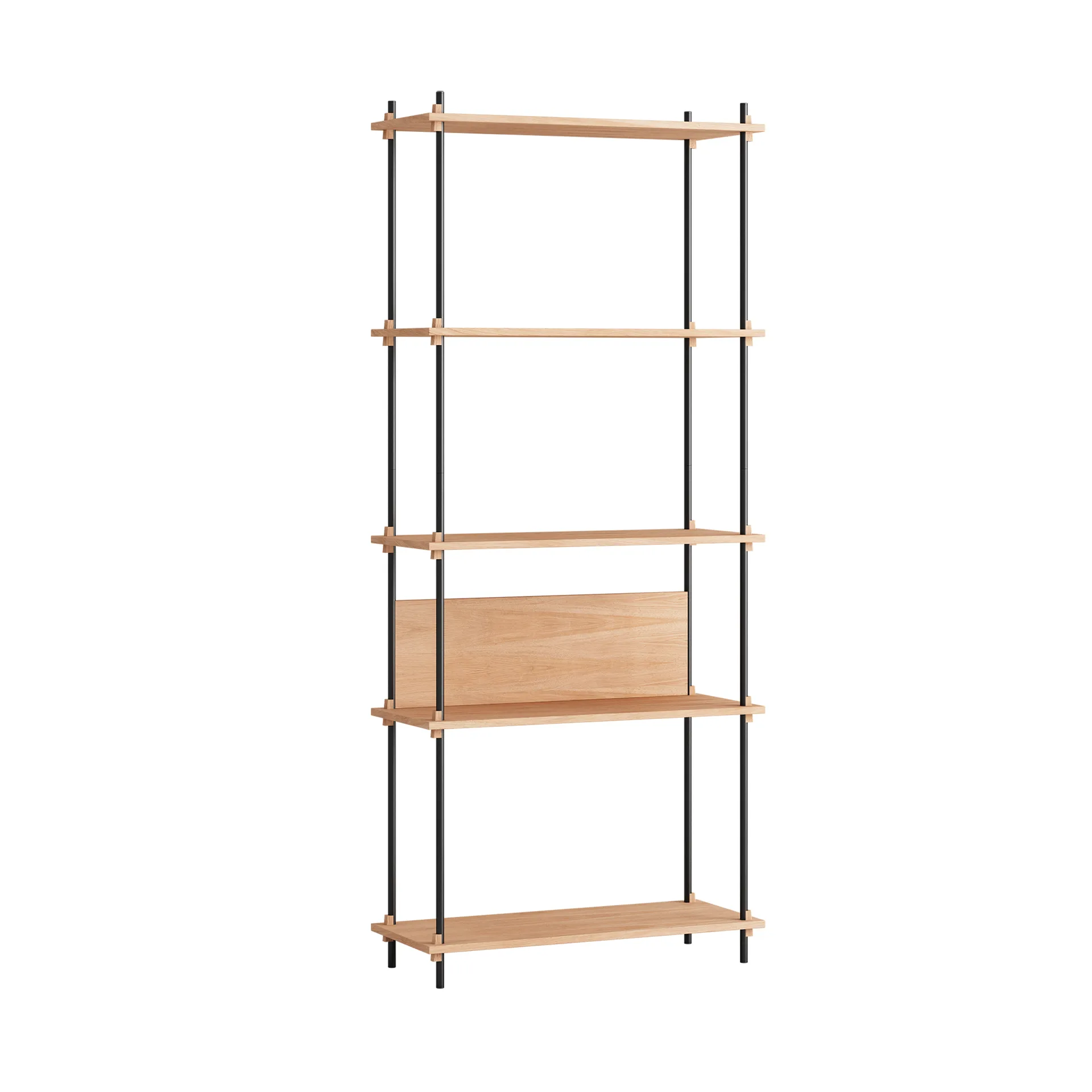 Estantería Shelving System Classic, Roble-black, 86×200×35 cm, S.200.1.A MOEBE