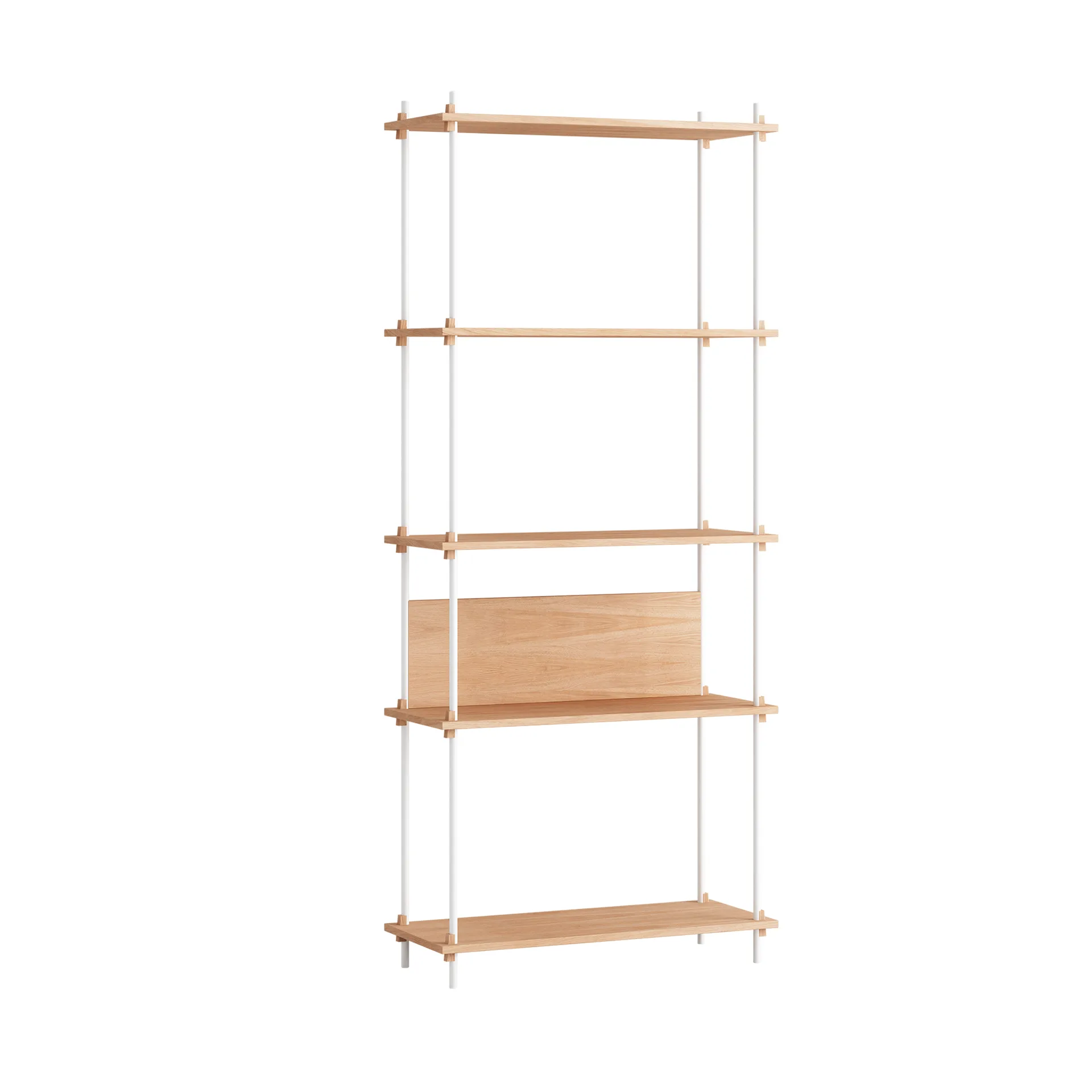 MOEBE Estantería Shelving System Classic Roble-white, 86x200x35 cm, S.200.1.A