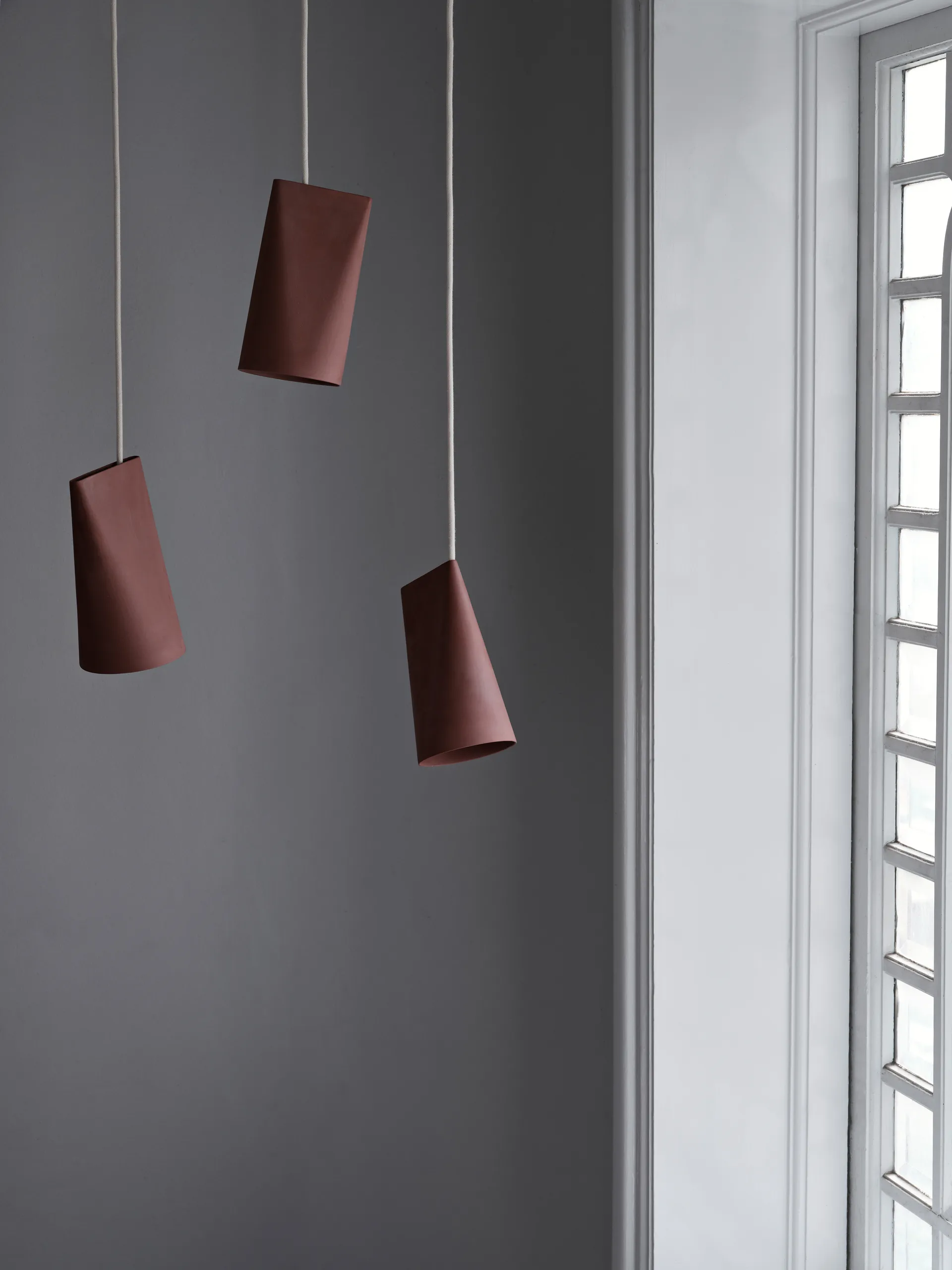 Lámpara de techo de cerámica 11,2x22 cm, Terra Cotta, Wood MOEBE